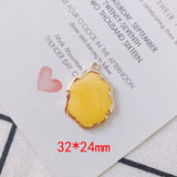 20pcs Glitter Enamel Alloy Charms Tone Plated Geometry Oval Pendants