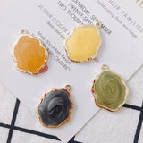 20pcs Glitter Enamel Alloy Charms Tone Plated Geometry Oval Pendants