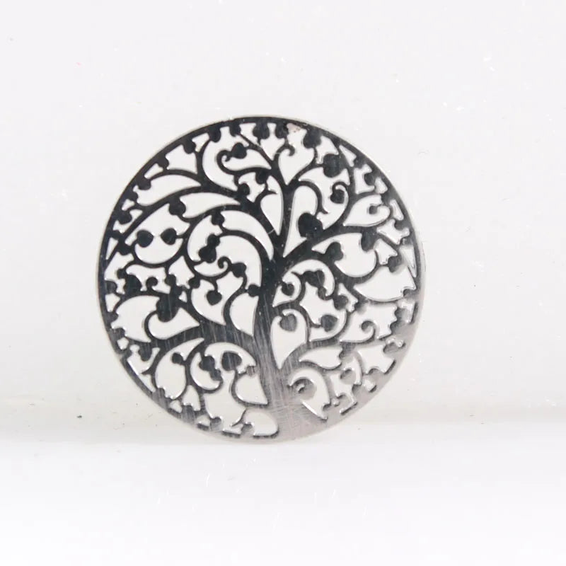 22MM Silver Family Tree Floating Locket Plate for 30mm Glass Locket
