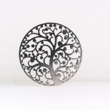 22MM Silver Family Tree Floating Locket Plate for 30mm Glass Locket