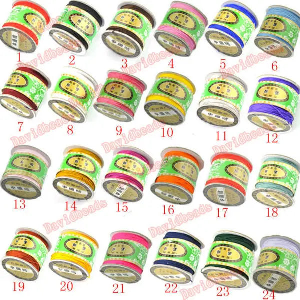 24Colors 135Yards 0.8mm Chinese Knot Nylon Macrame Rattai Bracelet Cord