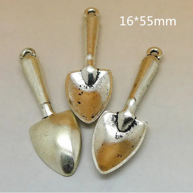 25 Pcs Shovel Charms Antique Metal Zinc Alloy Pendant