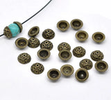 250pcs Antique Bronze Tone Bead Caps Findings 10mm
