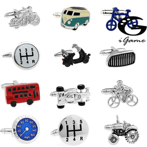 Vintage Bus Cufflinks Novelty Traffic Car Brass Material