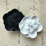 2PCS 6.5CM PU Leather Camellia Flower Button Patch Stcker DIY