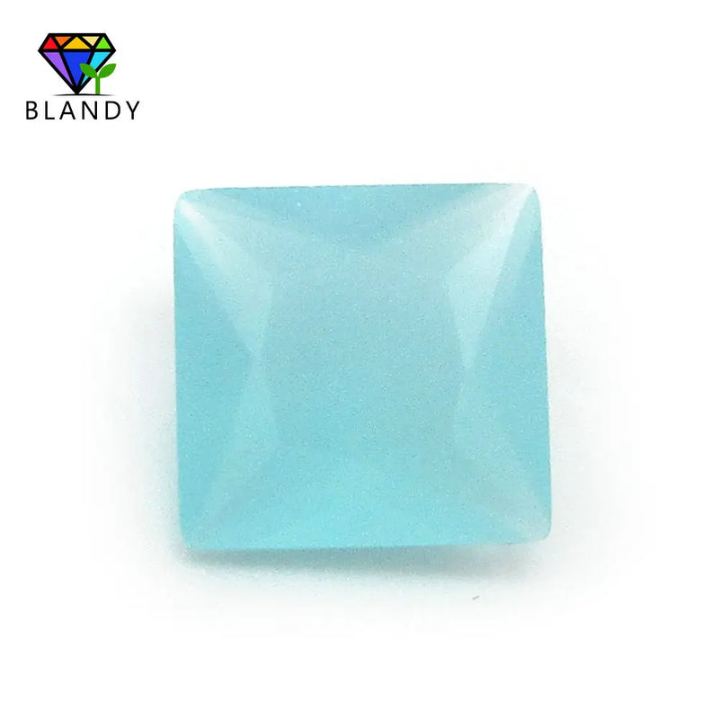 Milky Green Synthetic Gems Square Shape 5A Quality