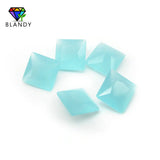Milky Green Synthetic Gems Square Shape 5A Quality