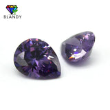 5A Pear Cut Amethystine CZ Stone 13x18mm Synthetic Gems Purple Red Cubic Zircon