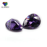 5A Pear Cut Amethystine CZ Stone 13x18mm Synthetic Gems Purple Red Cubic Zircon