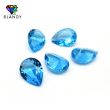 5A Sea Synthetic Gems 13x18mm Pear Shape Glass Stone for Jewelry DIY