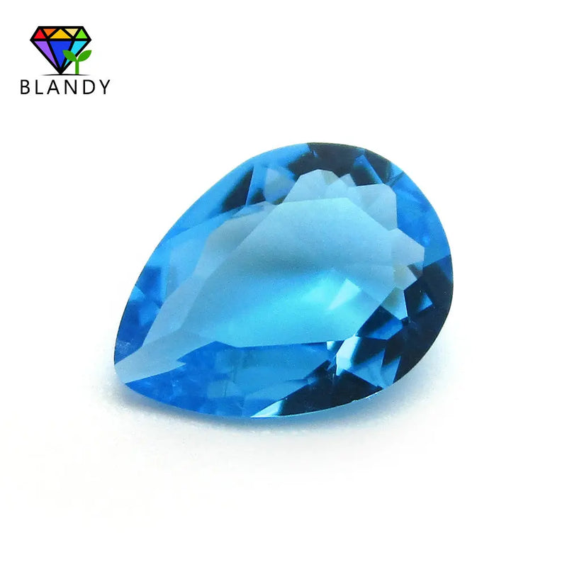 5A Sea Synthetic Gems 13x18mm Pear Shape Glass Stone for Jewelry DIY