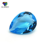 5A Sea Synthetic Gems 13x18mm Pear Shape Glass Stone for Jewelry DIY