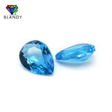 5A Sea Synthetic Gems 13x18mm Pear Shape Glass Stone for Jewelry DIY