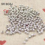 3 Colors 2mm 200 Pcs Plated Brass Spacer Seed Bail Beads