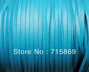 100Yds Teal Flat Faux Suede Leather Cord 1.5mm