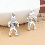 30PCs 13*25MM Dull Silver Tone 3D Spaceman Charms for Jewelry Necklace Bracelet