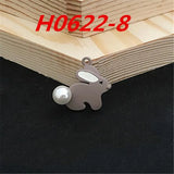 30PCS Enamel Alloy Animal Rabbit Charm Pendants 22*25MM for Jewelry Making