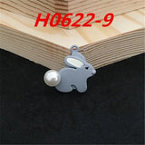 30PCS Enamel Alloy Animal Rabbit Charm Pendants 22*25MM for Jewelry Making
