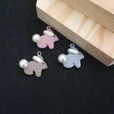 30PCS Enamel Alloy Animal Rabbit Charm Pendants 22*25MM for Jewelry Making