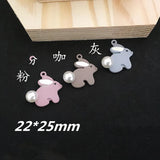 30PCS Enamel Alloy Animal Rabbit Charm Pendants 22*25MM for Jewelry Making