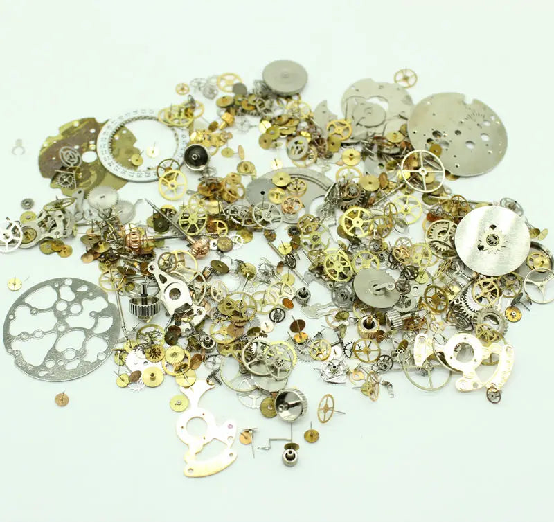 30g Vintage Watch Pieces Gears Plate Crowns Wheel Steampunk Accessory