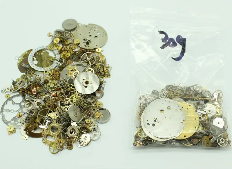 30g Vintage Watch Pieces Gears Plate Crowns Wheel Steampunk Accessory