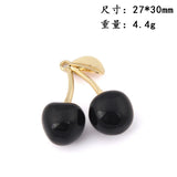 30pcs Cherry Necklace Pendants Earring Charms 27*30mm Resin Alloy Fruit Ornament