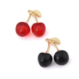 30pcs Cherry Necklace Pendants Earring Charms 27*30mm Resin Alloy Fruit Ornament
