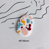 30pcs Colorful Floral Geometry Resin Charms DIY Necklace Pendants