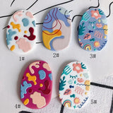 30pcs Colorful Floral Geometry Resin Charms DIY Necklace Pendants