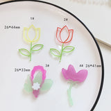 30pcs Colorful Tulip Flower Resin Charms for Jewelry Earring Necklace Bracelet