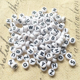 3600 pcs Flat Round Acrylic Letter Beads 4*7mm Initial A Jewelry