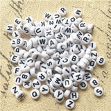 3600 pcs Flat Round Acrylic Letter Beads 4*7mm Initial A Jewelry