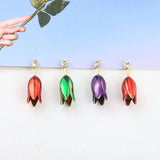 3D Enamel Tulip Flower Charms Earring Necklace Pendants 20pcs