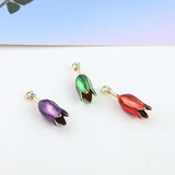 3D Enamel Tulip Flower Charms Earring Necklace Pendants 20pcs