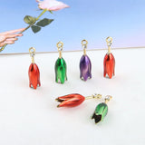 3D Enamel Tulip Flower Charms Earring Necklace Pendants 20pcs