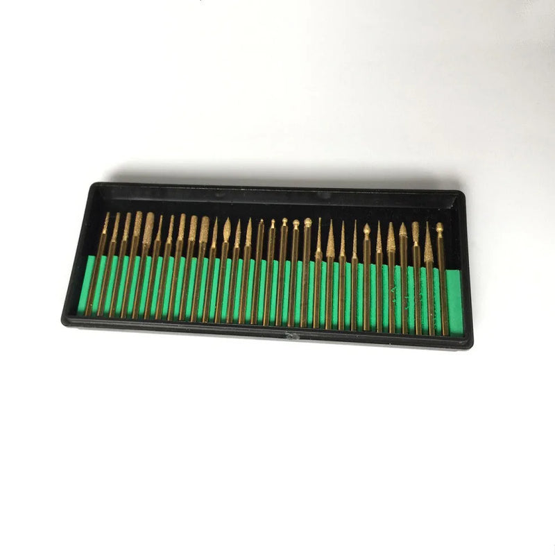 30pcs Diamond Burs Set 3mm Shank Engraving Bit Milling Cutter
