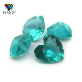 Light Green Glass Heart Shape Stones for Jewelry Making