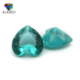 Light Green Glass Heart Shape Stones for Jewelry Making