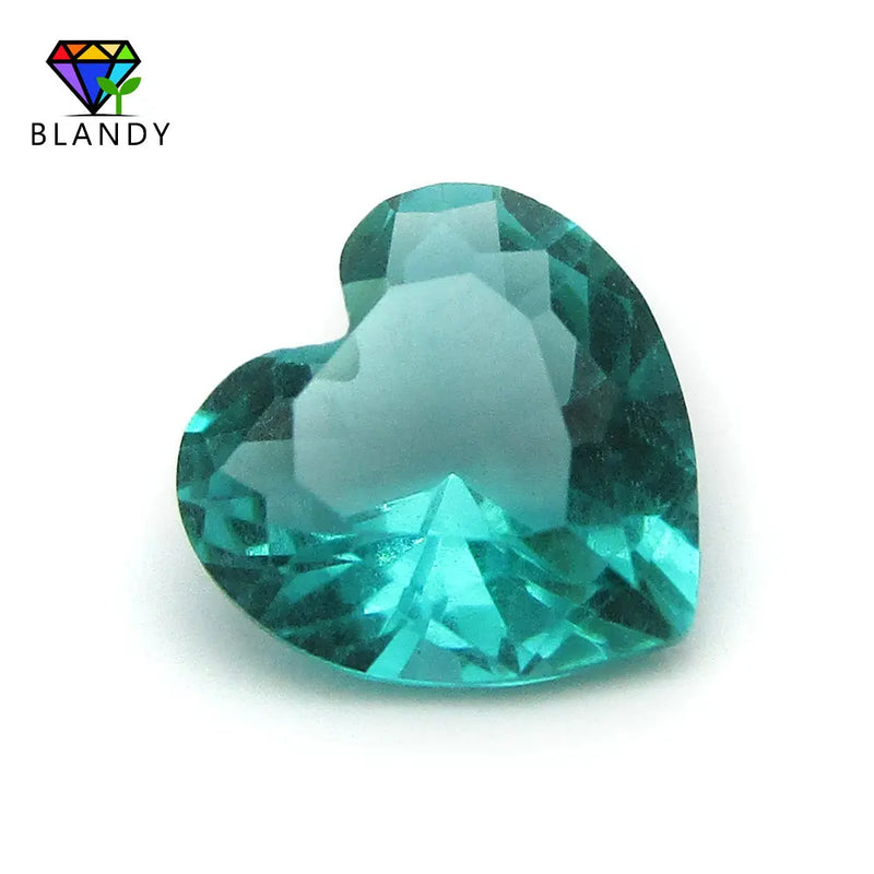 Light Green Glass Heart Shape Stones for Jewelry Making