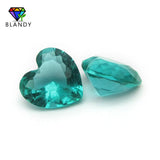 Light Green Glass Heart Shape Stones for Jewelry Making