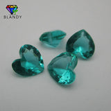 Light Green Glass Heart Shape Stones for Jewelry Making