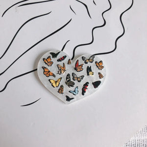 30pcs Acrylic Floral Sheet Love Heart Resin Charms for Earring Necklace Pendant