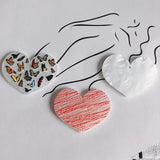 30pcs Acrylic Floral Sheet Love Heart Resin Charms for Earring Necklace Pendant