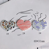 30pcs Acrylic Floral Sheet Love Heart Resin Charms for Earring Necklace Pendant