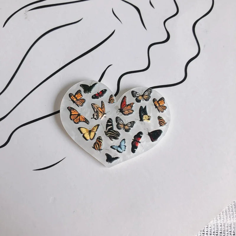 30pcs Acrylic Floral Sheet Love Heart Resin Charms for Earring Necklace Pendant