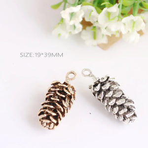 40 Vintage Pine Cone Charms for Necklace Bracelet Keyring Craft
