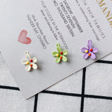 40pcs Colorful Core Rubber Enamel Flower Charms