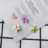 40pcs Colorful Core Rubber Enamel Flower Charms