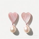40pcs Pink Resin Heart Charms for DIY Girls Earring Necklace Pendants